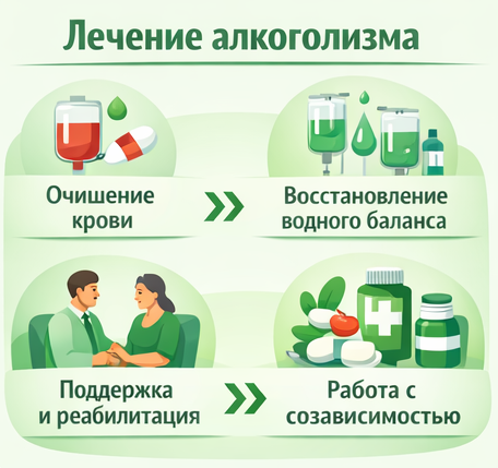 лечение алкоголизма в Джанкое этапы